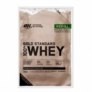 Optimum Nutrition GOLD STANDARD 100% WHEY™ Recyclable Refill Bag Double Rich Chocolate 2 lb (29 Servings) Malaysia | 498OMXGZN