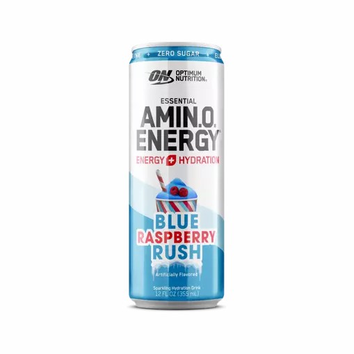 Optimum Nutrition ESSENTIAL AMIN.O. ENERGY+ Electrolytes Sparkling *new* Blue Raspberry Rush 355ml * 12 Cans (12 Servings) Malaysia | 452ECXFZR