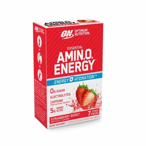 Optimum Nutrition Essential AMIN.O. ENERGY + Electrolytes Strawberry Burst 7 Stick Packs (7 Servings) Malaysia | 961JVIFZC