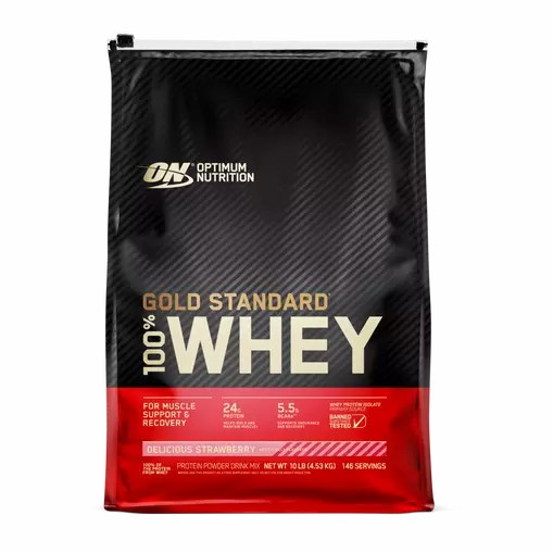 Optimum Nutrition GOLD STANDARD 100% WHEY™ Delicious Strawberry 10 lb (146 Servings) Malaysia | 451QOSWED