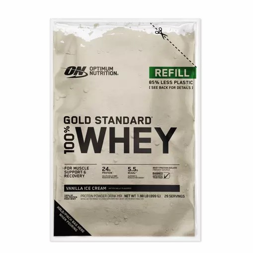 Optimum Nutrition GOLD STANDARD 100% WHEY™ Recyclable Refill Bag Vanilla Ice Cream 2 lb (29 Servings) Malaysia | 954CYQBSW