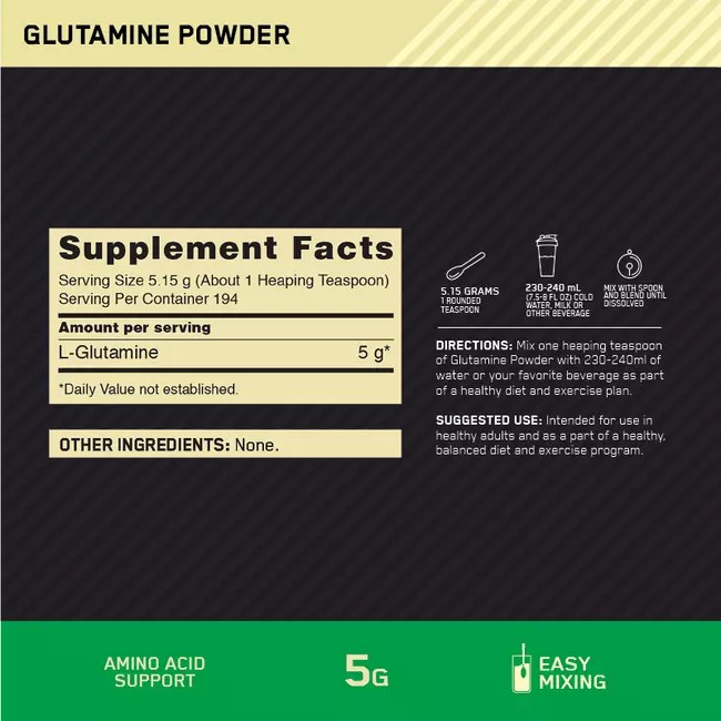 Optimum Nutrition Glutamine Powder Unflavoured 1kg Malaysia | 573EYDKBZ