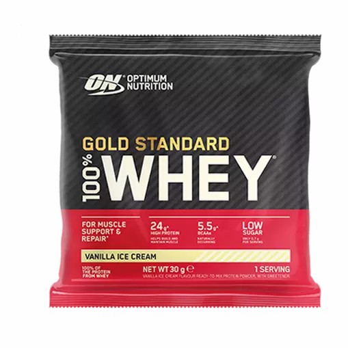 Optimum Nutrition Gold Standard 100% Whey Powder Sachets Vanilla Ice Cream 1 sachet (30 grams) Malaysia | 738VNAODJ