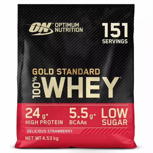 Optimum Nutrition Gold Standard 100% Whey Protein Powder Delicious Strawberry 4.53 kg (151 Servings) Malaysia | 218BEYALM