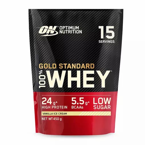 Optimum Nutrition Gold Standard 100% Whey Protein Powder Vanilla Ice Cream 450 grams (15 Shakes) Malaysia | 634CFVYZU