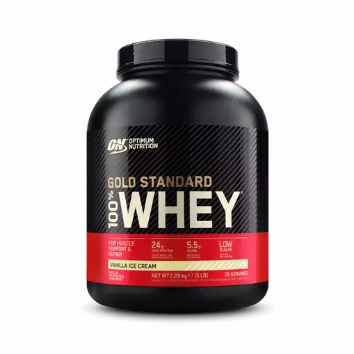 Optimum Nutrition Gold Standard 100% Whey Protein Powder Vanilla Ice Cream 2.28 kg (76 Servings) Malaysia | 158QBSODP