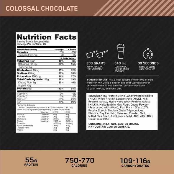 Optimum Nutrition Gold Standard Gainer Chocolate 4.67kg Malaysia | 027GBAEVZ