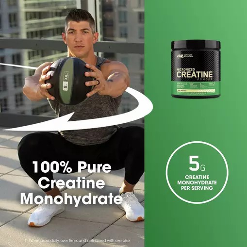 Optimum Nutrition Micronized Creatine Powder Unflavored 0.66 lb (60 Servings) Malaysia | 930KQFTZL