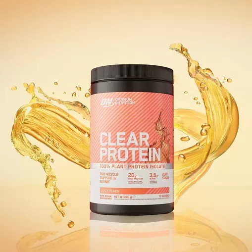 Optimum Nutrition ON Clear Protein 100% Plant Protein Isolate Juicy Peach 280 grams (10 Servings) Malaysia | 596GNLVUP