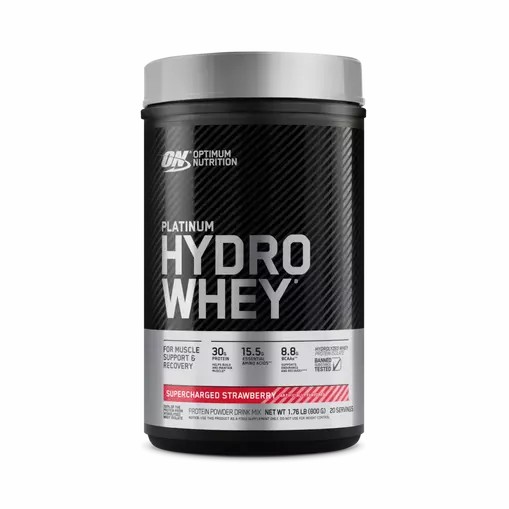 Optimum Nutrition PLATINUM HYDROWHEY™ Supercharged Strawberry 1.76 lb (20 Servings) Malaysia | 862EYGMJA