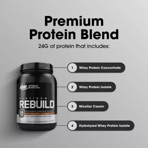 Optimum Nutrition Platinum Rebuild Dark Chocolate 1.67 lb (20 Servings) Malaysia | 047AXTCIW