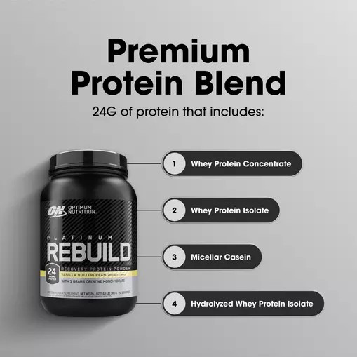 Optimum Nutrition Platinum Rebuild Vanilla Buttercream 1.63 lb (20 Servings) Malaysia | 163OEZNPM