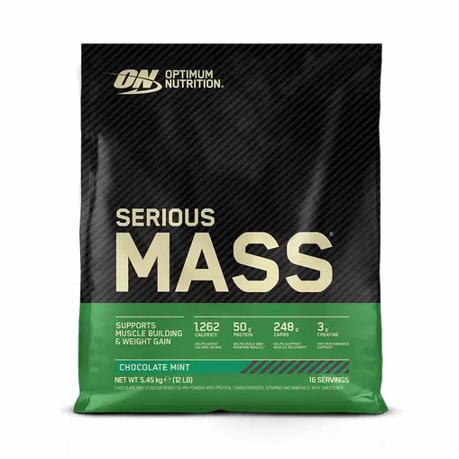 Optimum Nutrition Serious Mass Gainer Chocolate Mint 5.45 kg (16 Servings) Malaysia | 495GELJAK