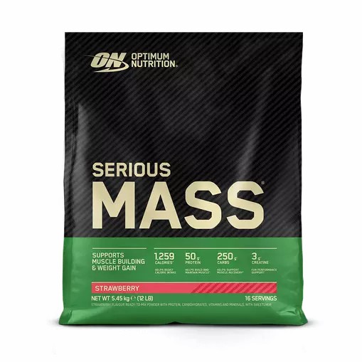 Optimum Nutrition Serious Mass Gainer Strawberry 5.45 kg (16 Servings) Malaysia | 487MAHUPK