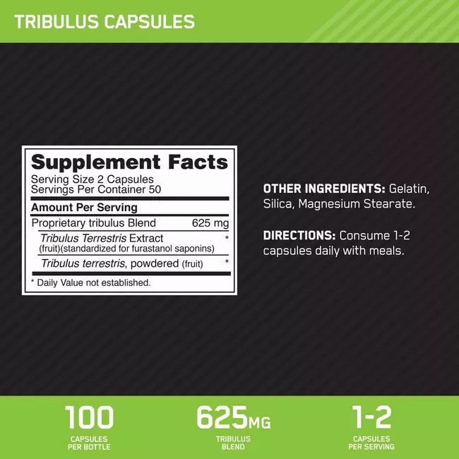 Optimum Nutrition Tribulus Caps 100 Capsules (50 Servings) Malaysia | 719JGMCXT